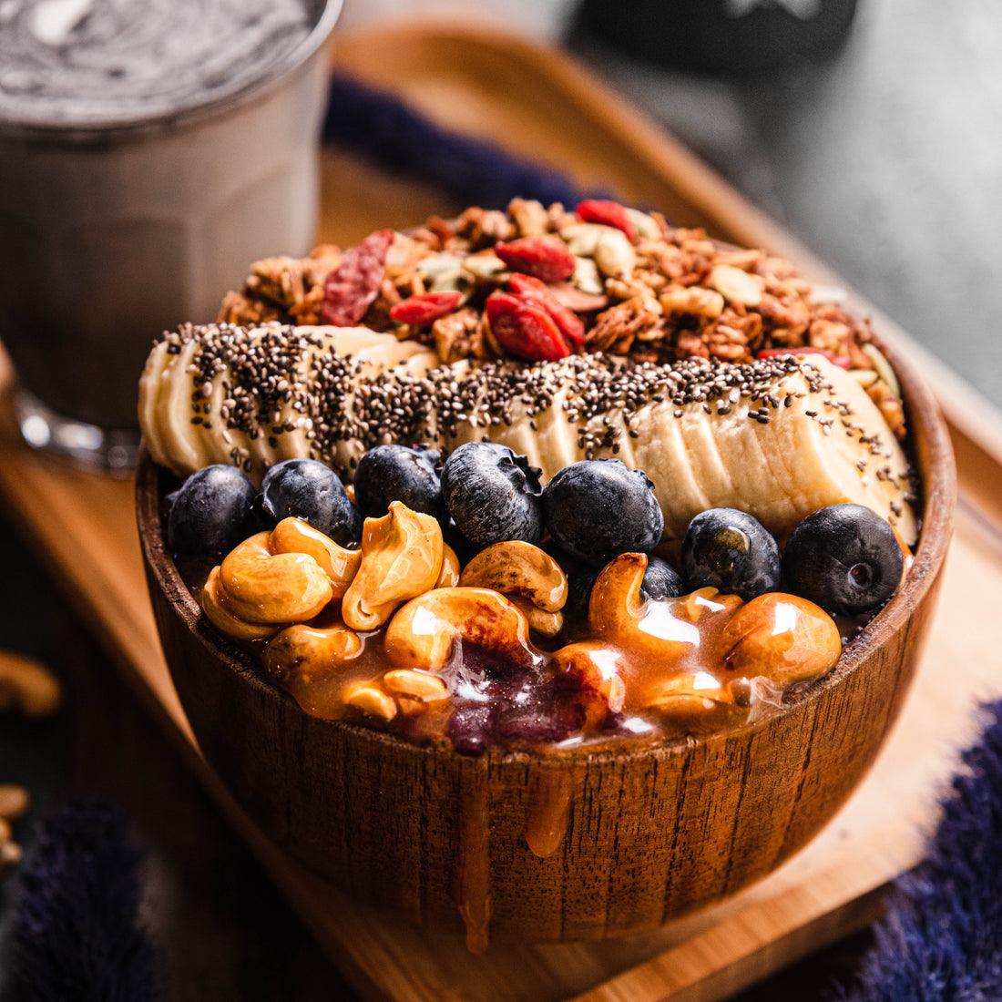 acai bowl noix de cajou caramel beurre salé
